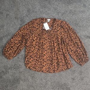 a new day Brown Floral Women's Blouse